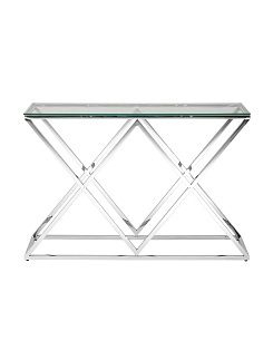 Консоль DORA прозрачное стекло, сталь серебро